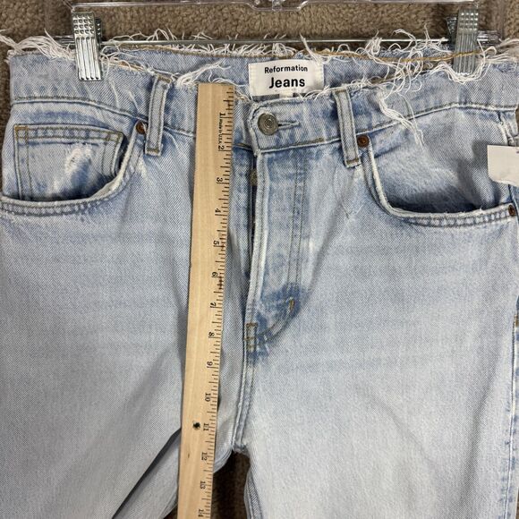 Reformation Jeans Womens 26 Casey Relaxed Mid Rise Straight Button Fly Denim - Picture 7 of 15